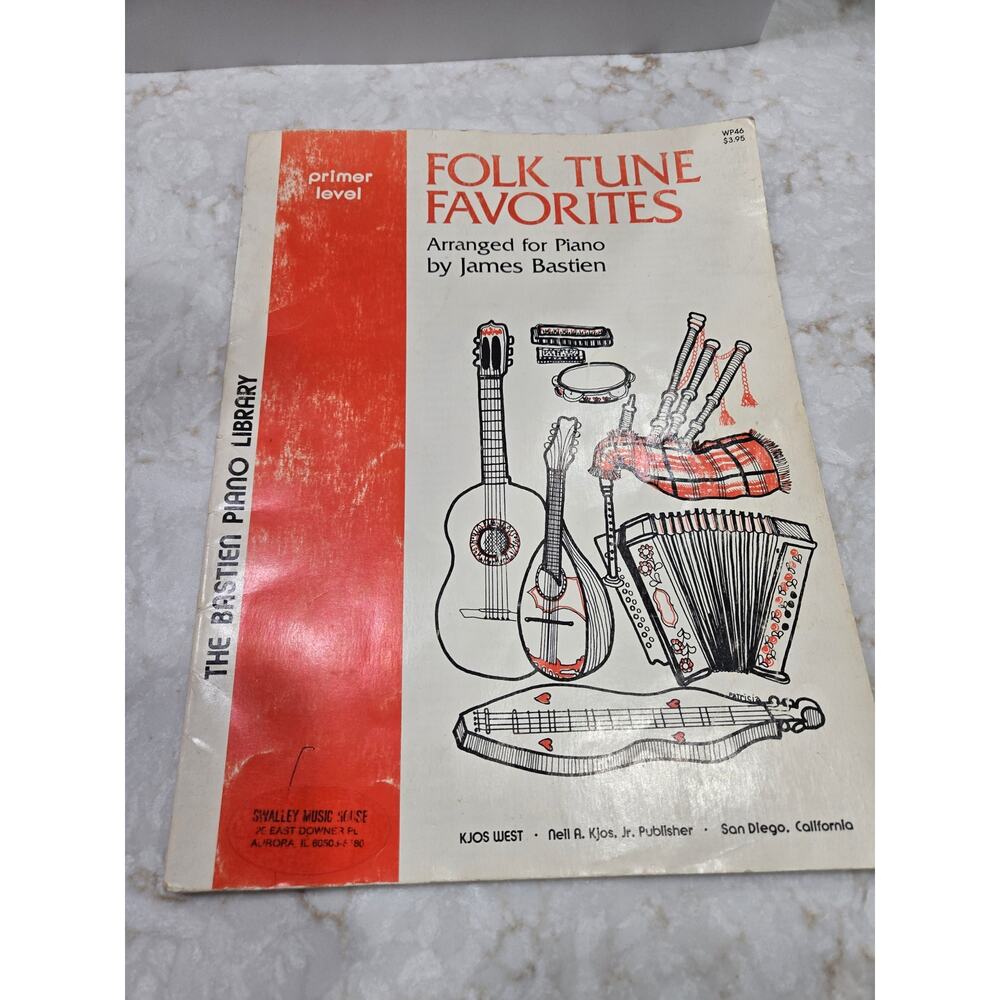 1979 Folk Tune Favorites Piano Music Book Vintage Bastien Library Premier Level